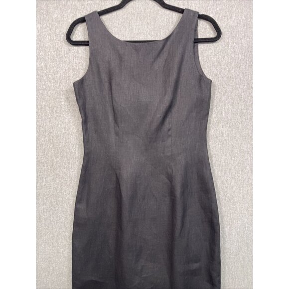 Steven Stockman Women’s 100% Linen Dress Size 4 Black Back Bow - Picture 3 of 11